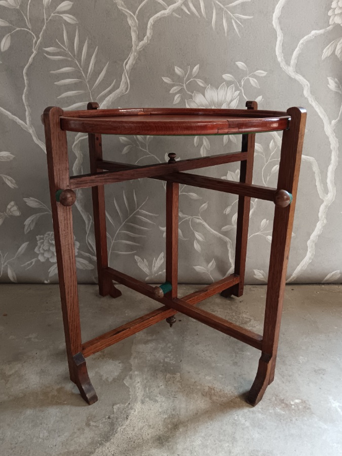 Antique Oak Revertable Folding Card Coffee Table(32).jpg